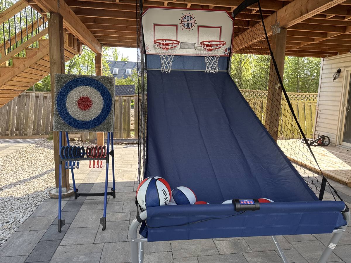 Basketball arcade game under the deck